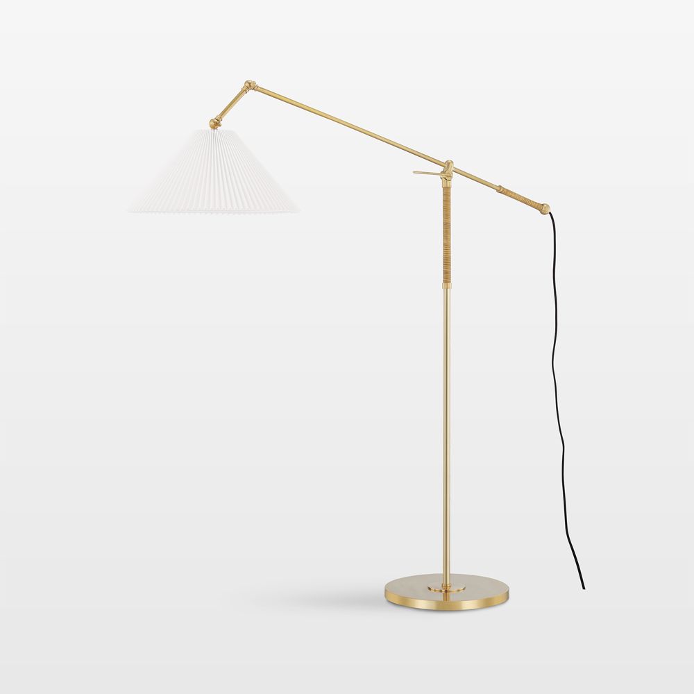 Morgins Brass Floor Lamp with Fabric Shade