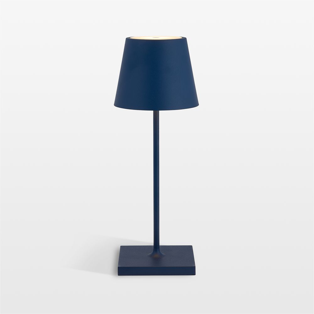 Poldina Mini Steel Blue Metal Table Lamp by Zafferano America 12"