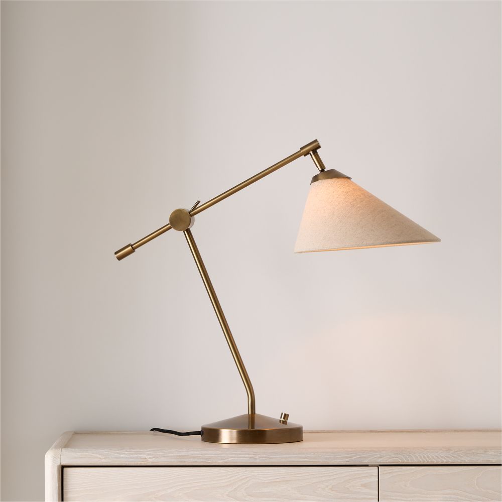 Avant Metal Task Lamp with Fabric Shade 28.2"