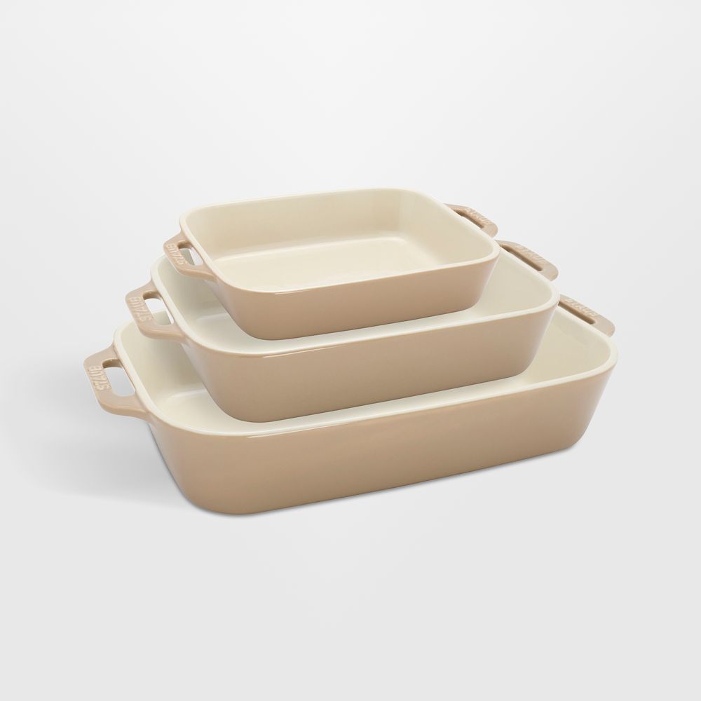 Staub Sesame 3-Piece Rectangular Baking Dish Set