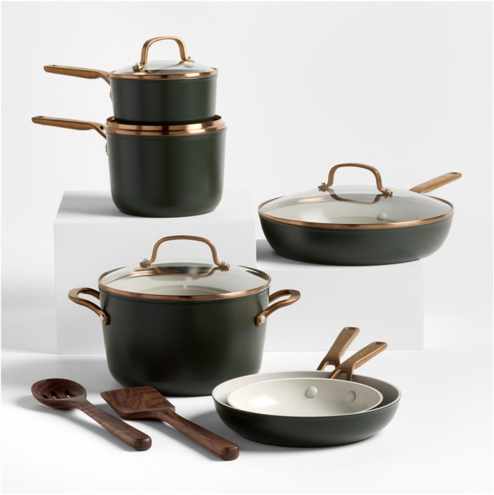 KitchenAid Design Series Evergreen Ceramic Nonstick Induction 12-Piece Cookware Set