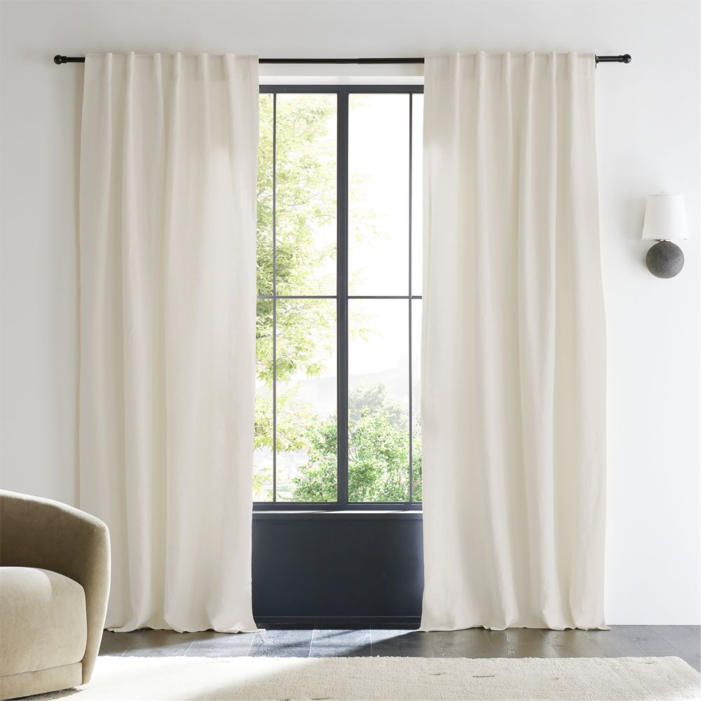 Ivory European Linen Window Curtain Panel