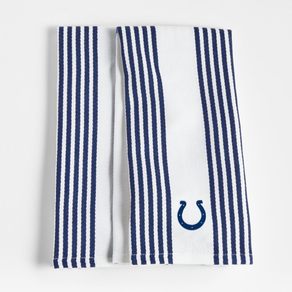 NFL Cuisine White with Indigo Stripe Organic Cotton Dish Towels, Set of 2