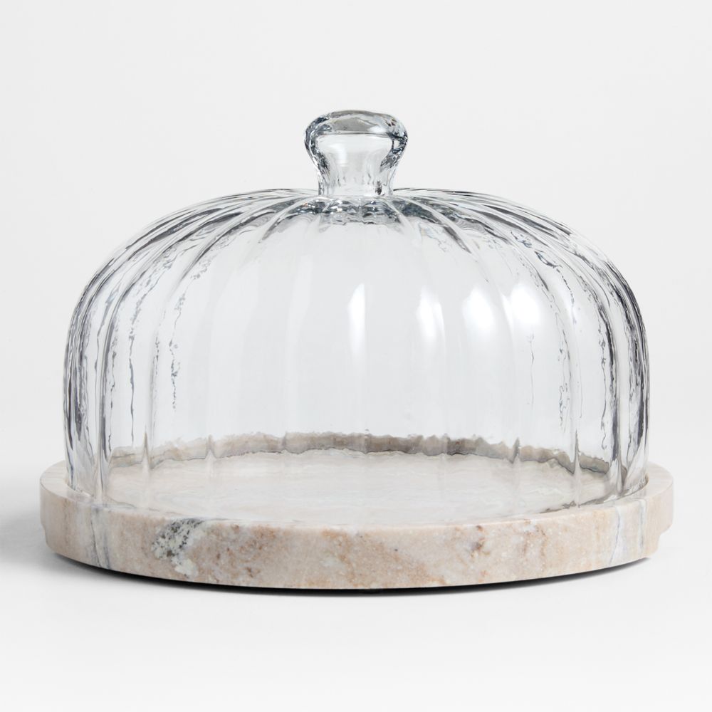 Tuscan Kitchen Marble 11" Cheeseboard with Glass Cloche