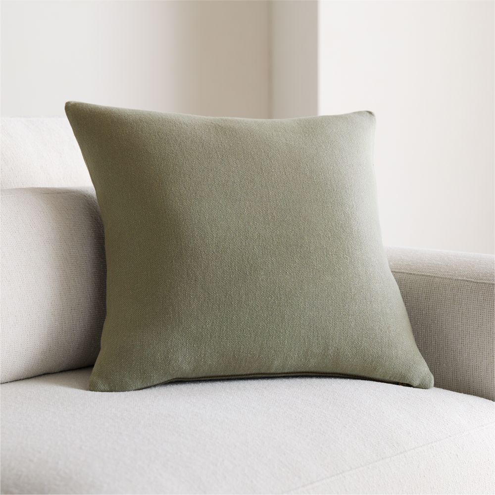 Relaxed Linen Layering 20"x20" Shadow Sage Green Throw Pillow