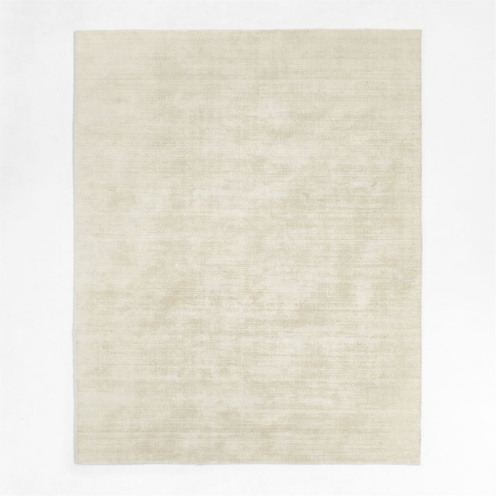 Laval Viscose Handwoven Solid Ivory Area Rug