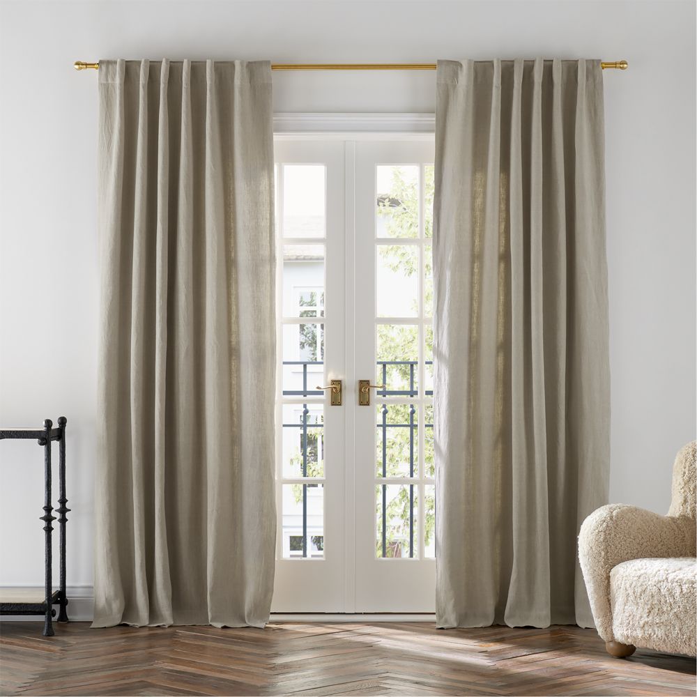 Warm Beige EUROPEAN FLAX-Certified Linen Window Curtain Panel