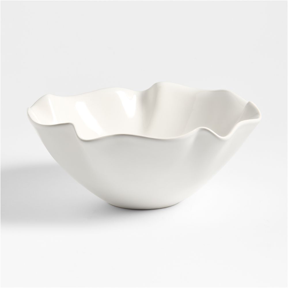 White Ruffle 11" Small Bowl