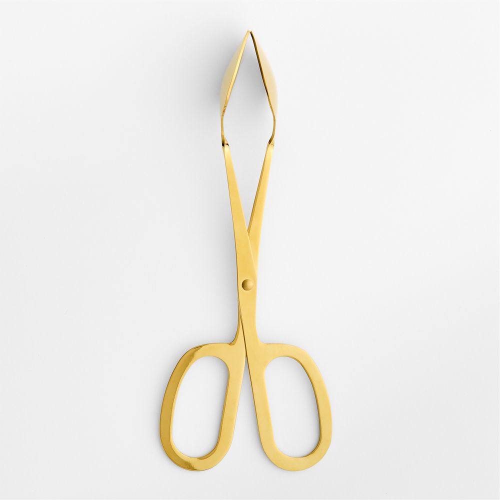 Gold Scissor-Handled Serving Tongs