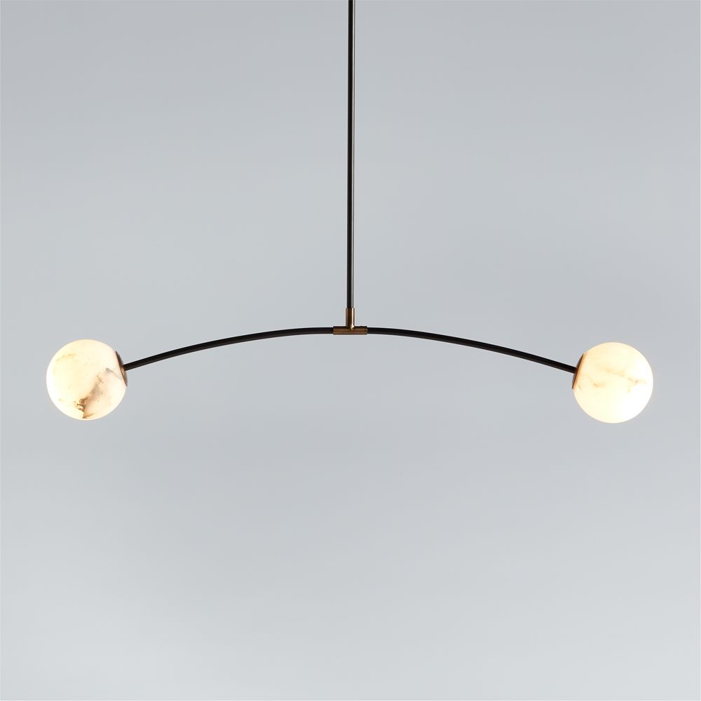 Traverse White Alabaster Pendant Light 56.2"