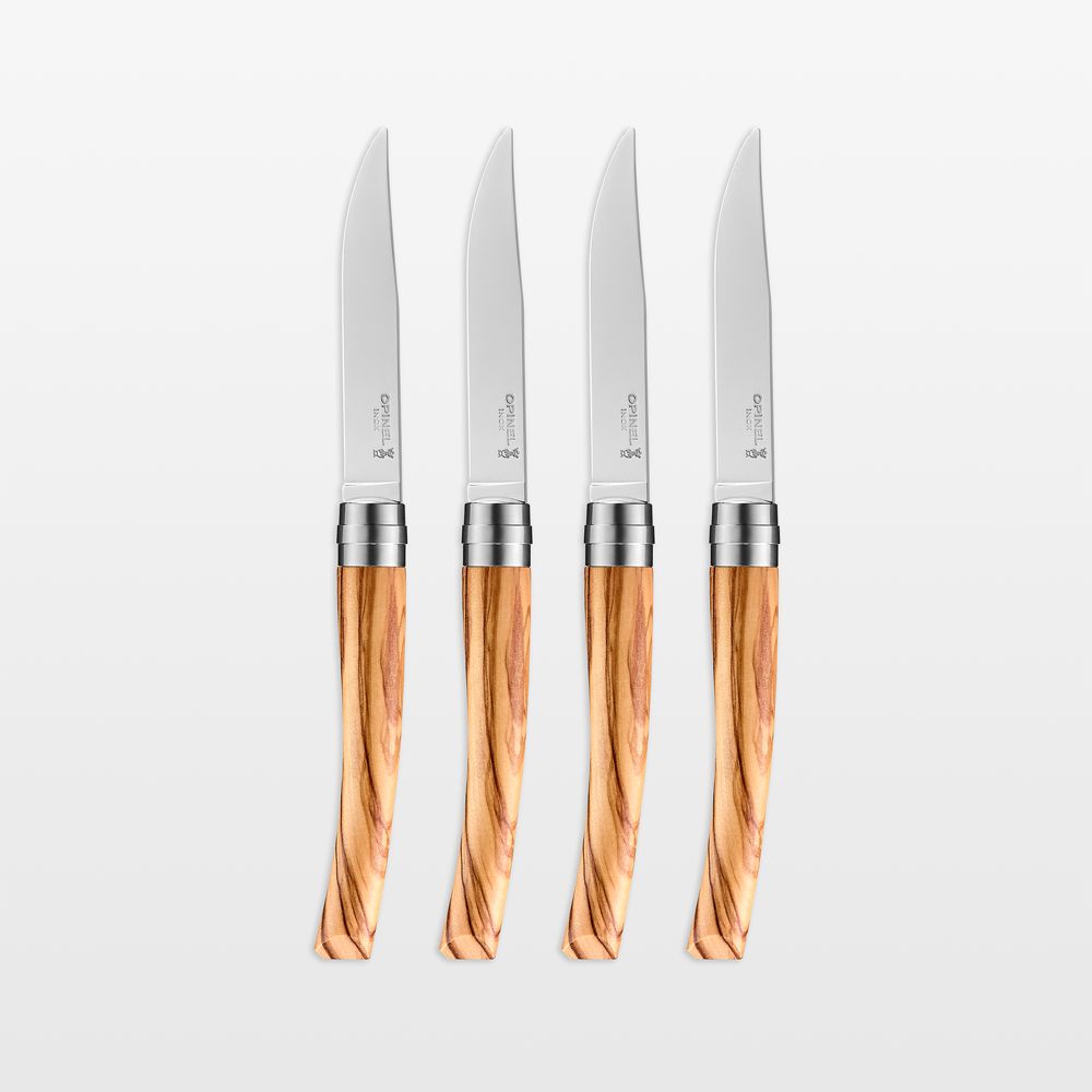 Opinel Olive Steak Knives, Set of 4