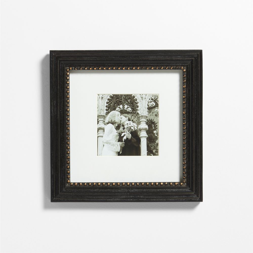 Belgium Black with Gold Bead Wood 5x5 Wall Picture Frame