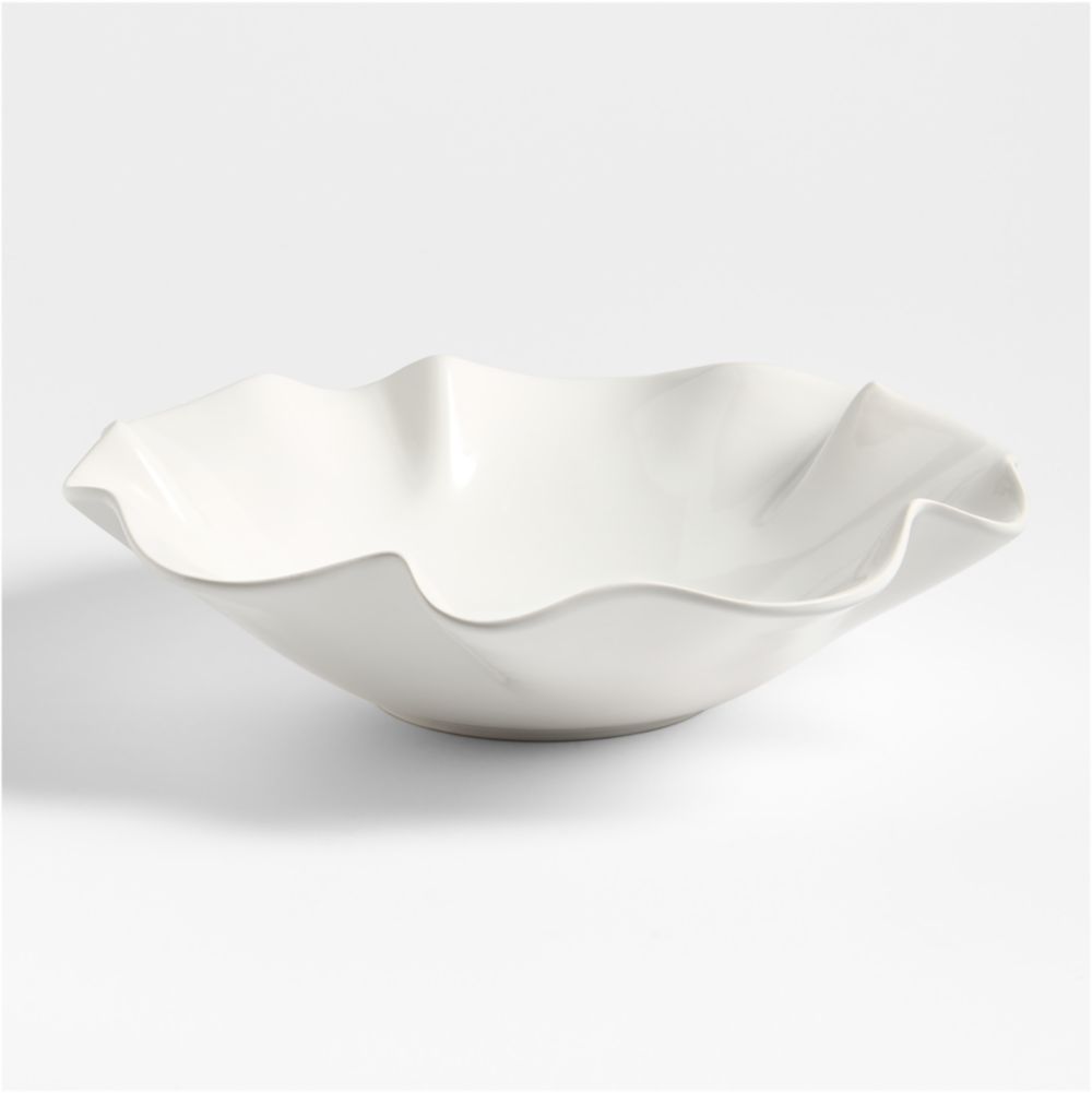 White Ruffle 15" Large Bowl