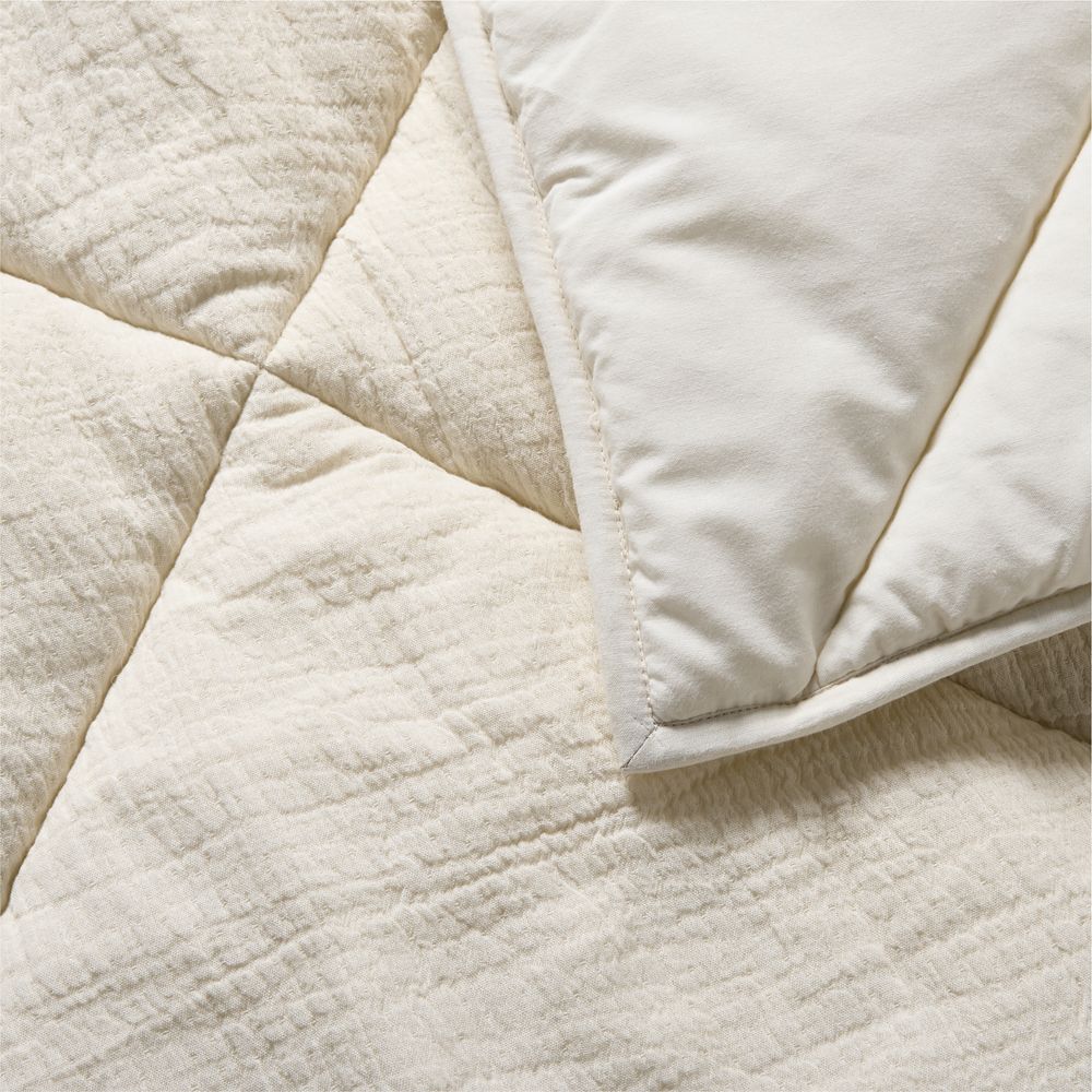 Cotton Crinkle Matelasse Calm Beige Comforters- Image 2