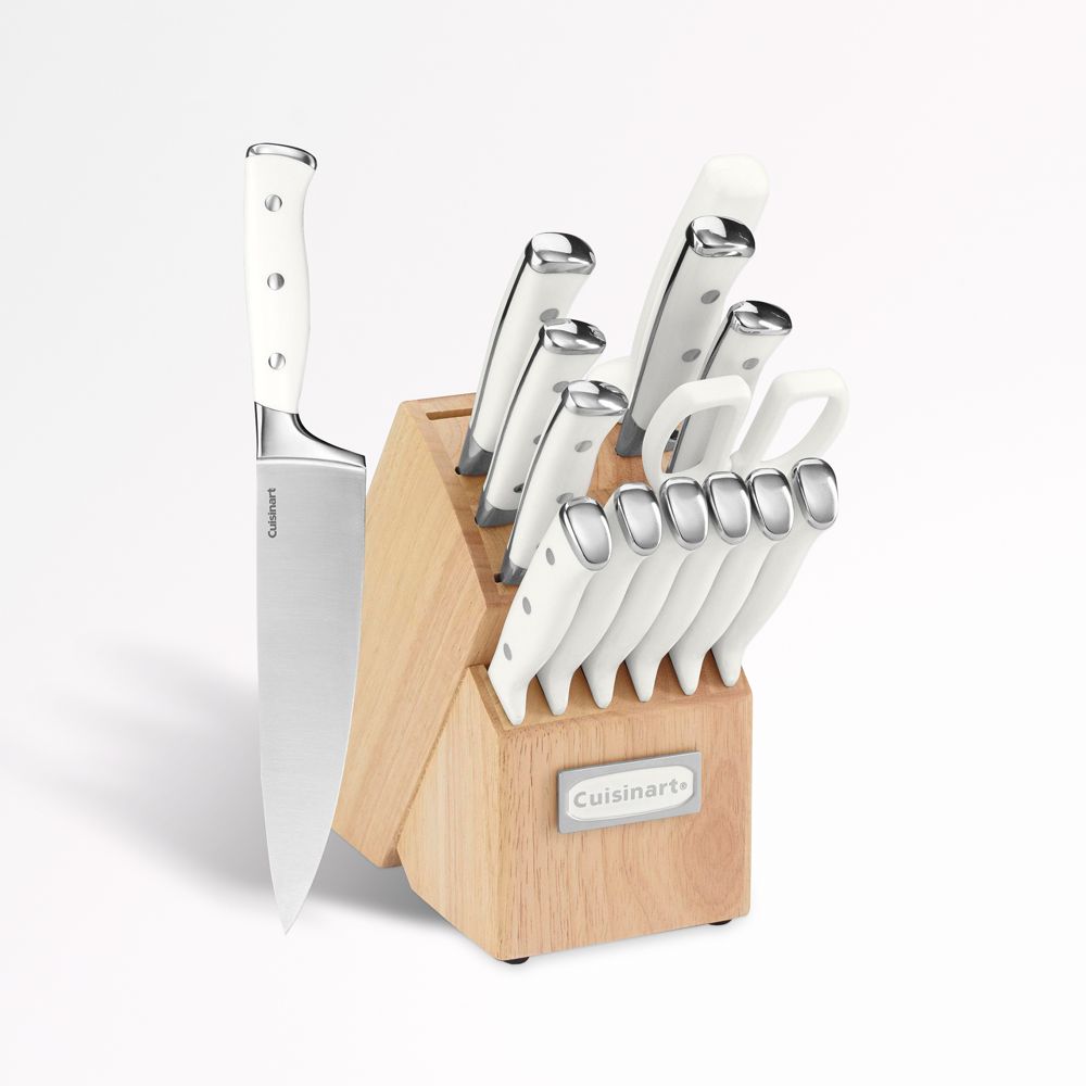Cuisinart Classic White Triple-Rivet 15-Piece Knife Block Set