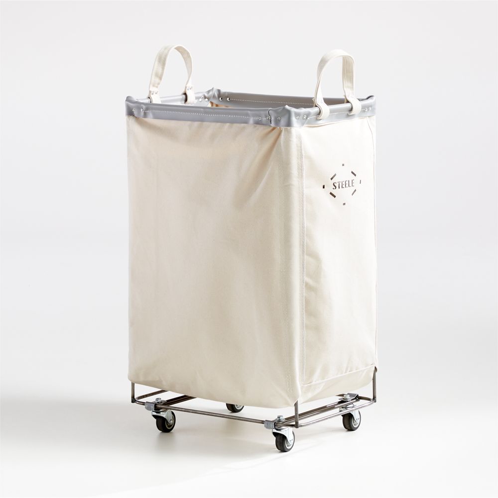 Steele 2.5-Bushel Canvas Vertical Rolling Laundry Hamper