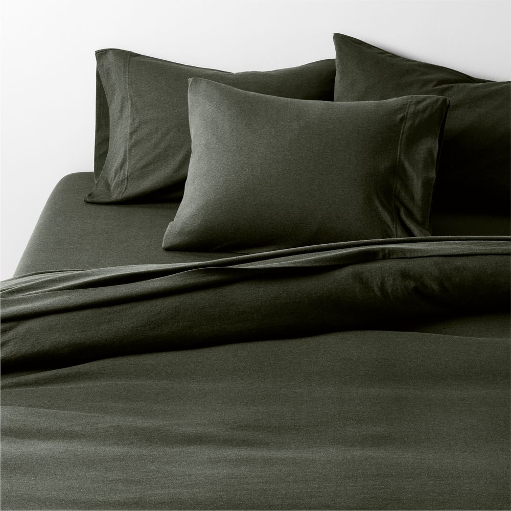 Cozysoft Organic Cotton Jersey Ficus Green Duvet Cover