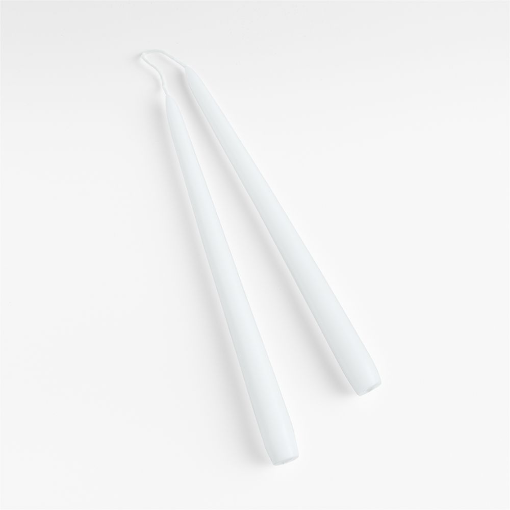 White 12" Dipped Taper Candles, Set of 2