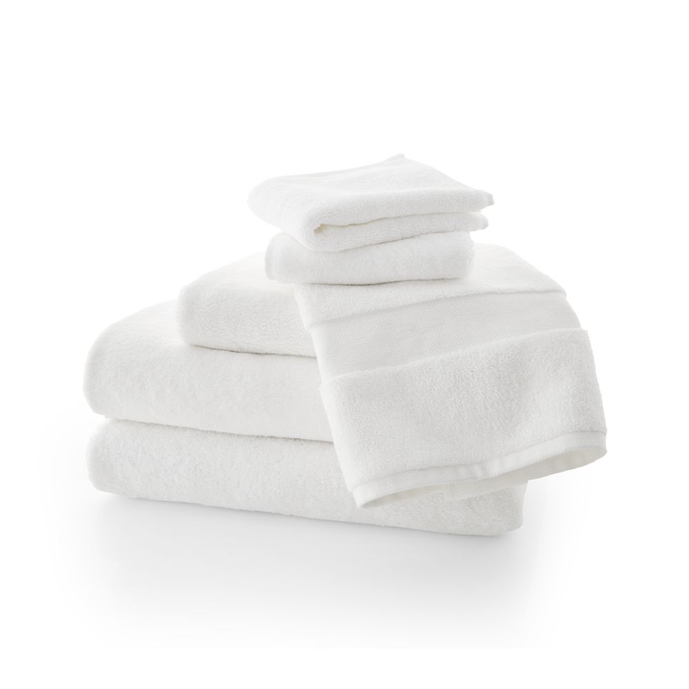 Classic Organic Turkish Cotton White Towels, Set of 6