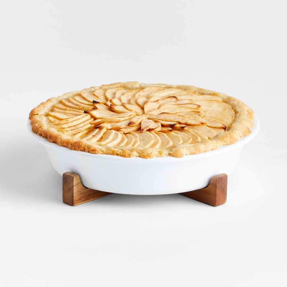 Oven-to-Table Pie Dish with Acacia Wood Trivet