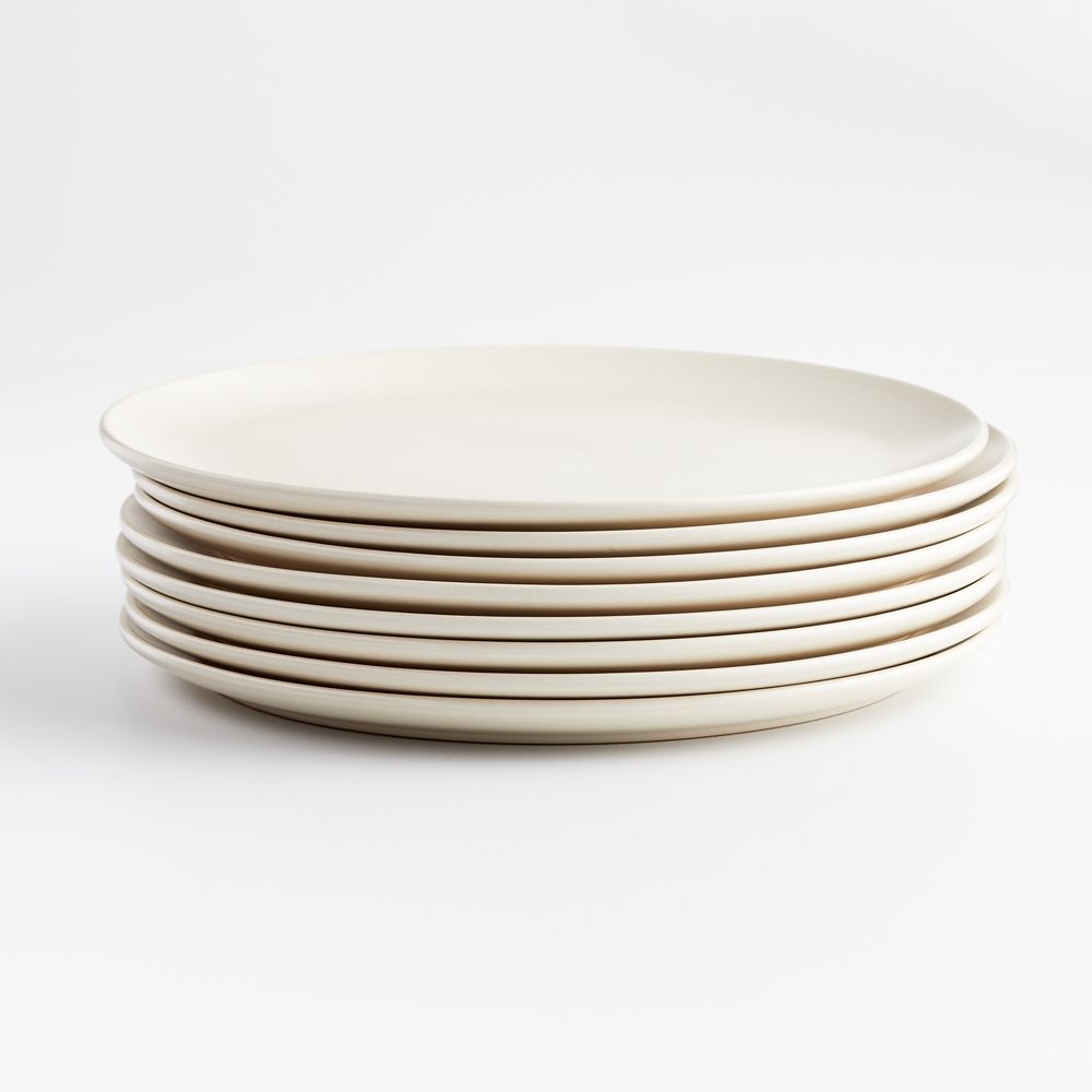 Craft Linen Cream Flat Dinner Plate, Set of 8