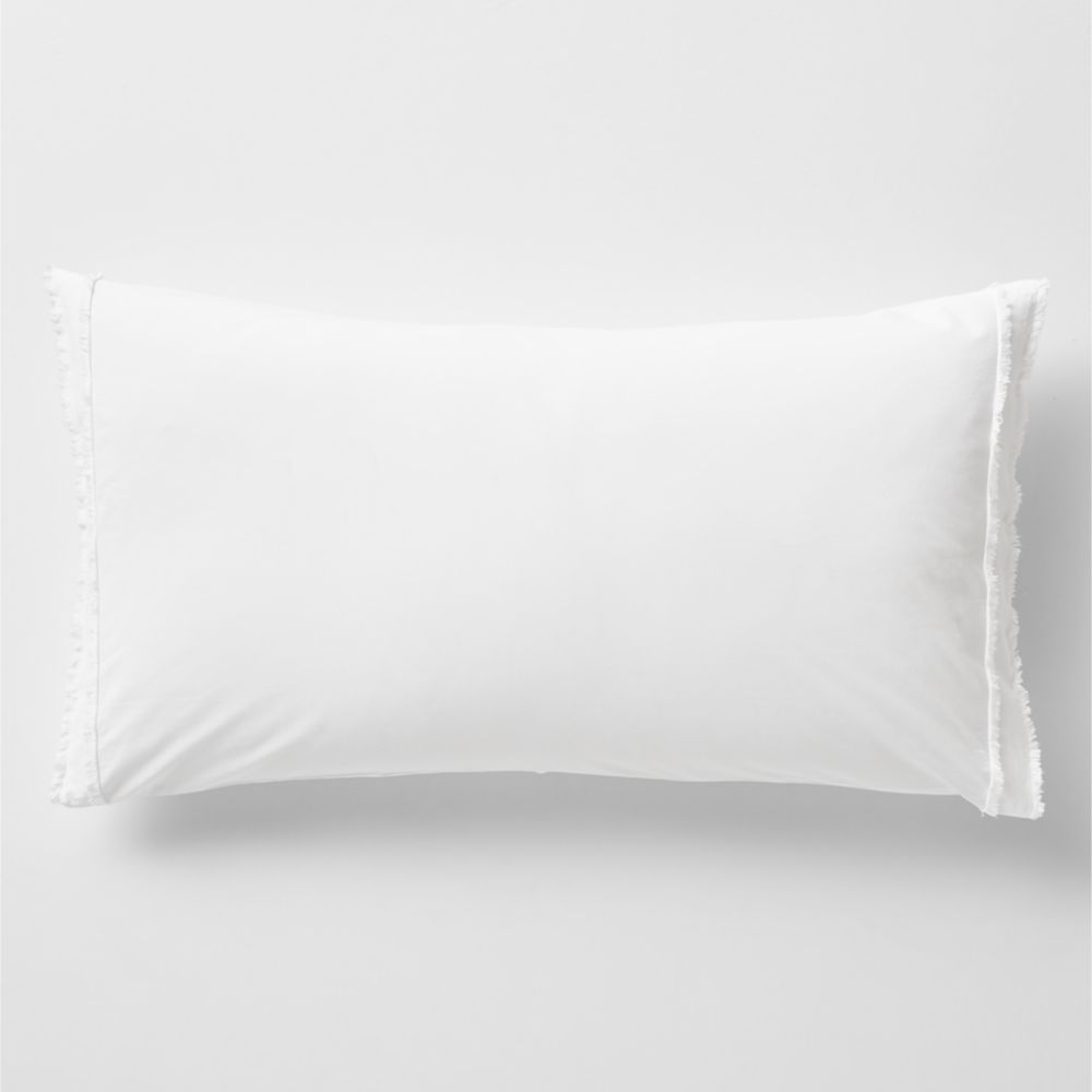 Favorite Washed Organic Cotton White Eyelash Bed Pillow Sham