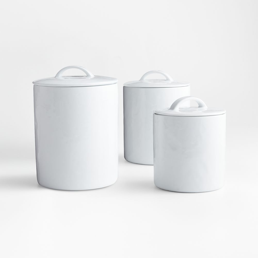 Mercer White Porcelain Canisters