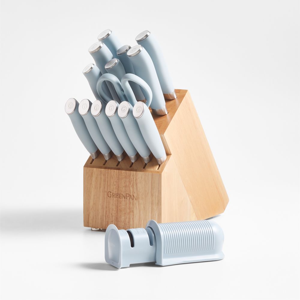 GreenPan Blue Haze Ultimate 16-Piece Titanium Knife Block Set