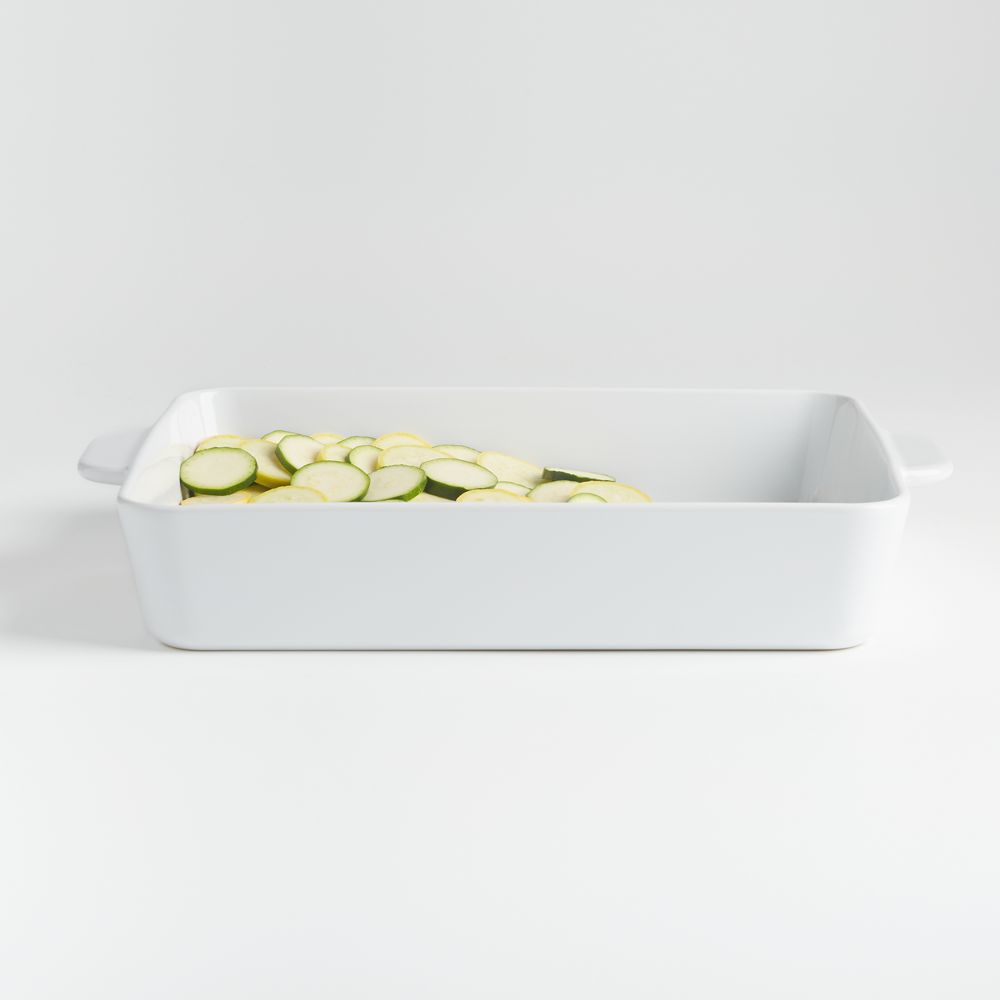 Potluck White Extra-Large Rectangular Ceramic Lasagna Baker