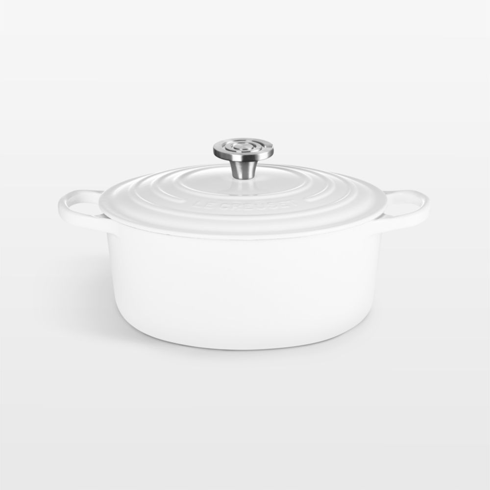 Le Creuset Signature 5.5-Qt. White Enameled Cast Iron Dutch Oven with Lid