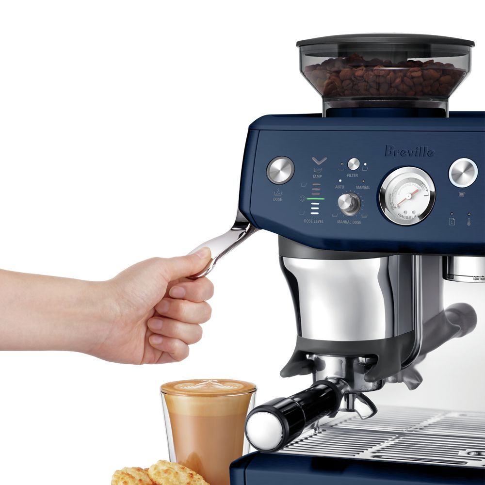 Alternative view of Breville Barista Express Impress Espresso Machine in Damson Blue