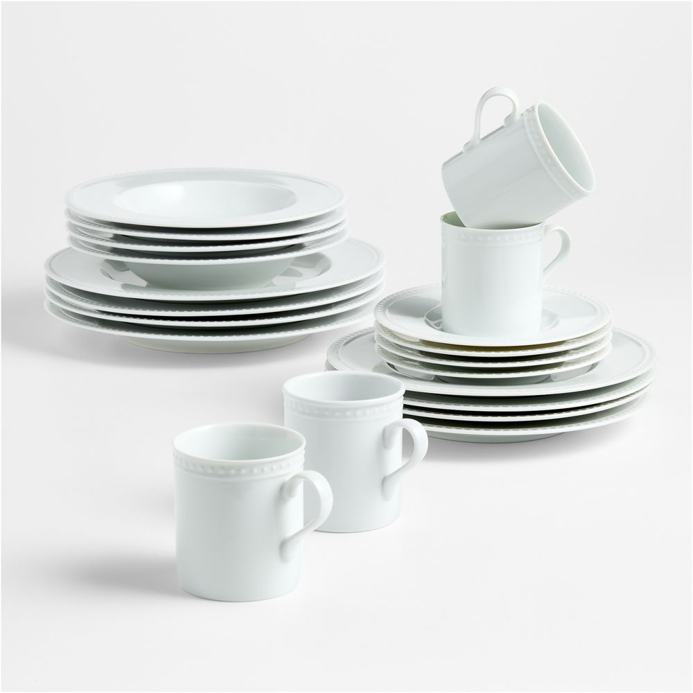 Staccato White Porcelain 20-Piece Dinnerware Set