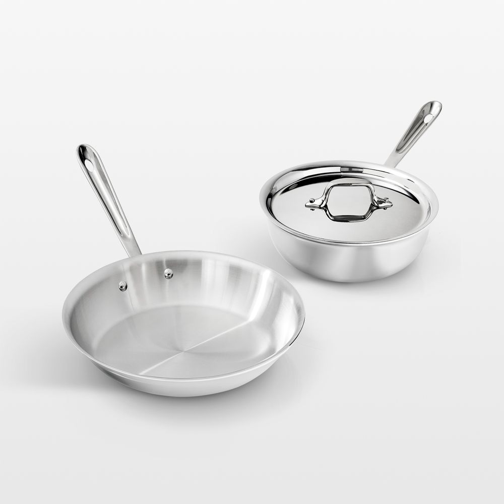 All-Clad D3 Stainless Steel Chef's Set 10" Fry Pan and 2-Qt. Saucier