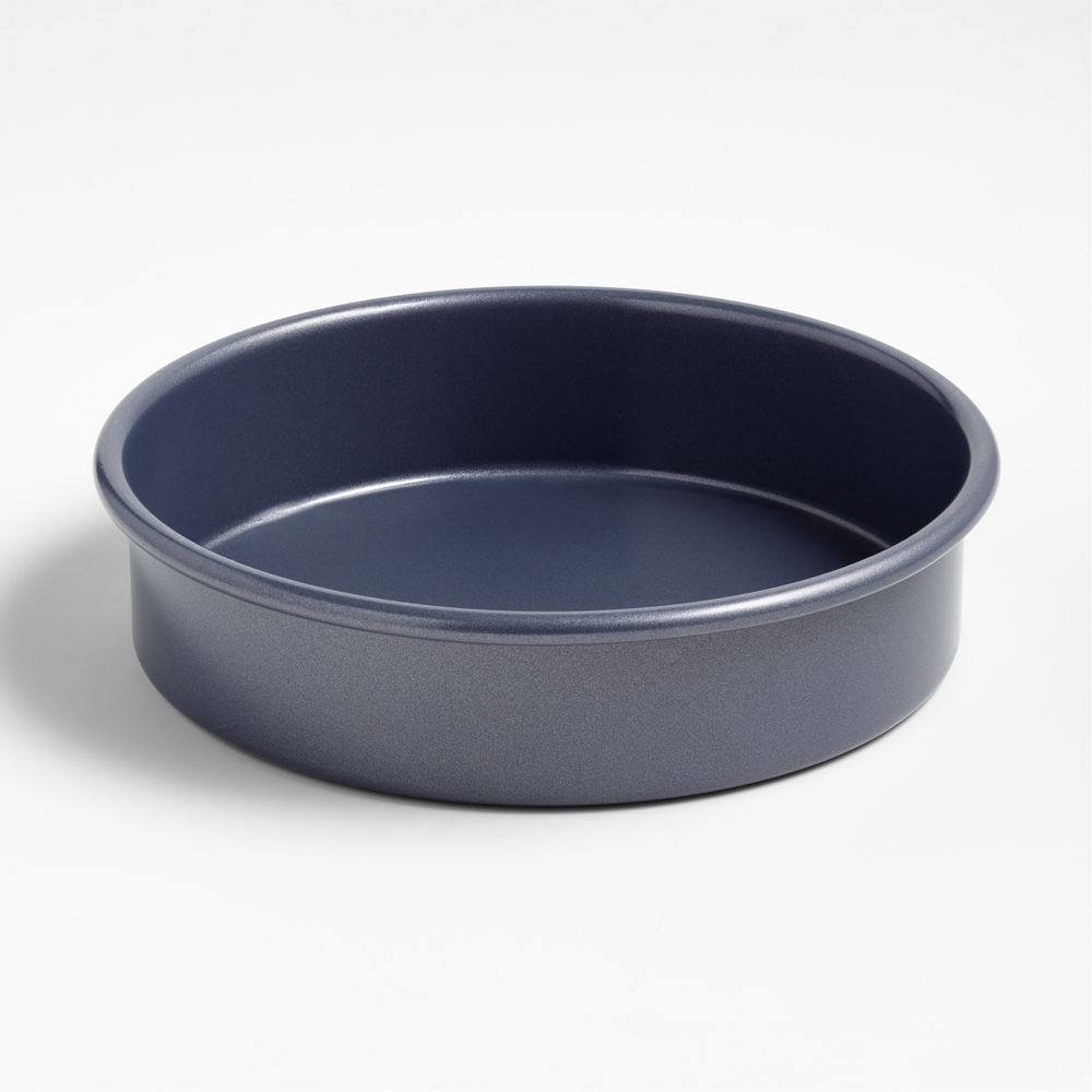 Crate & Barrel Slate Blue 9" Round Silicone Nonstick Cake Pan