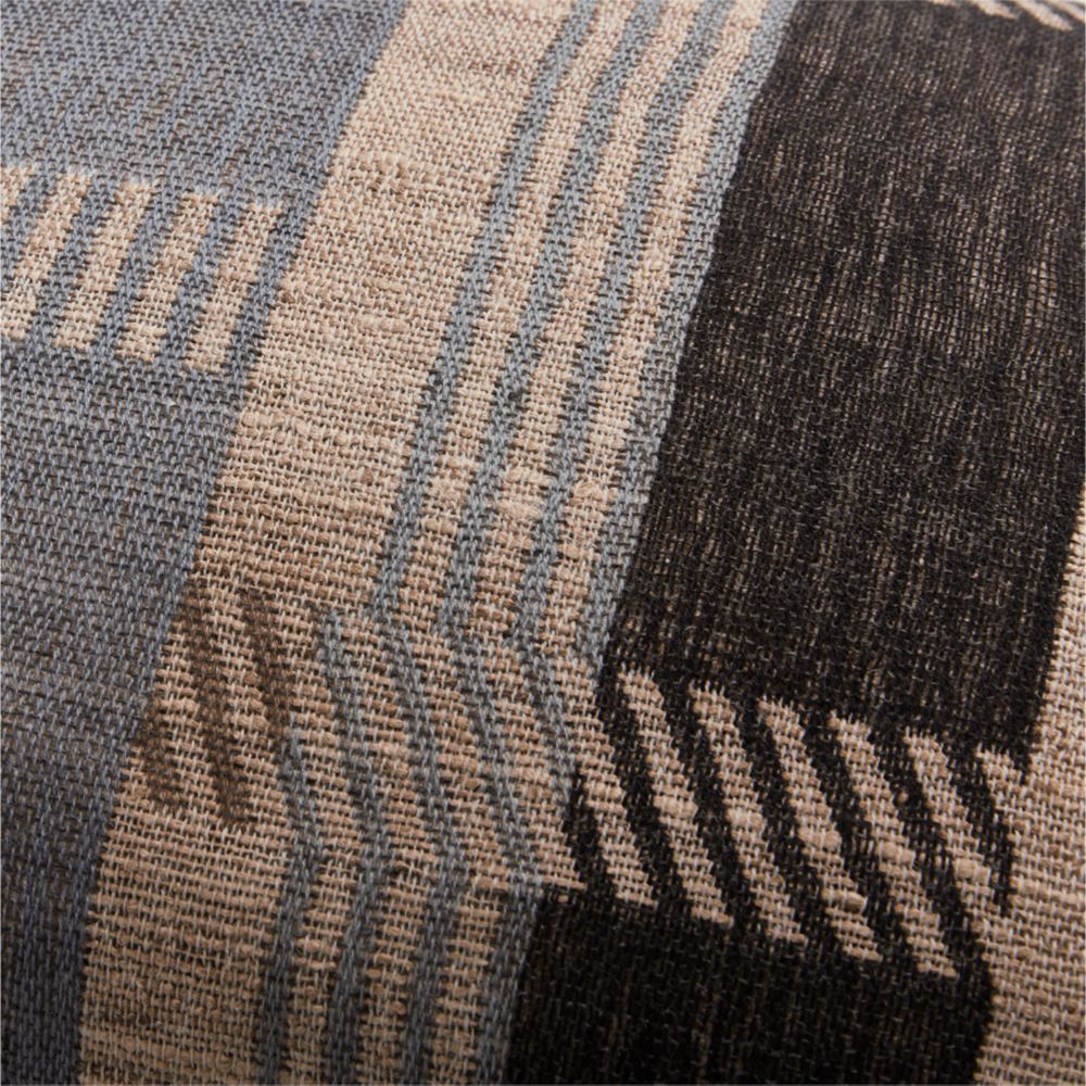 Etta Silk Wool Blend 22"x15" Deep Indigo Multi Throw Pillow- Image 2