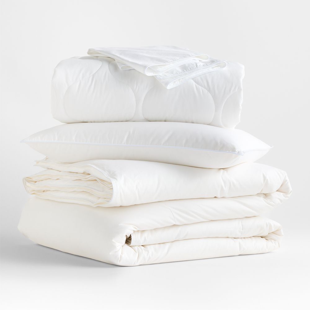 Luxe Down Organic Cotton Medium Weight Bedding Bundle Set