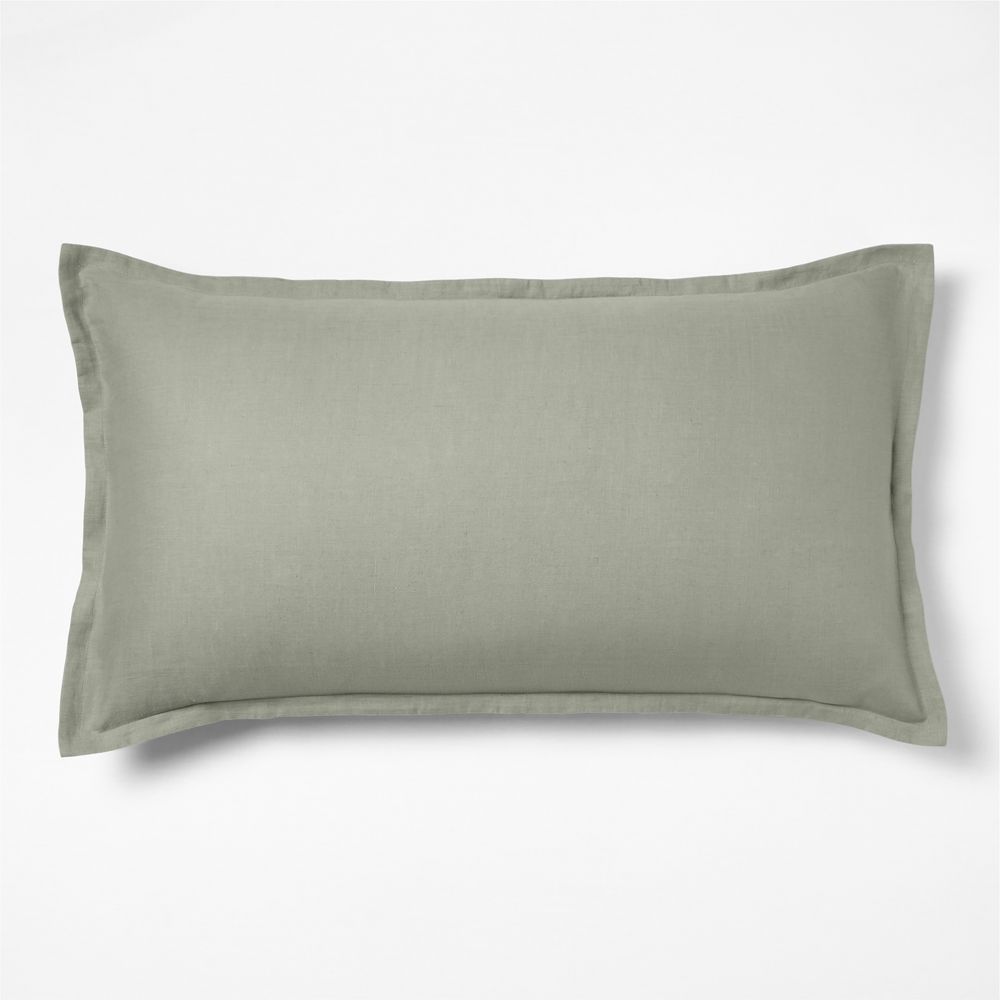 Aire Natural European Linen Shadow Sage Green Bed Pillow Sham