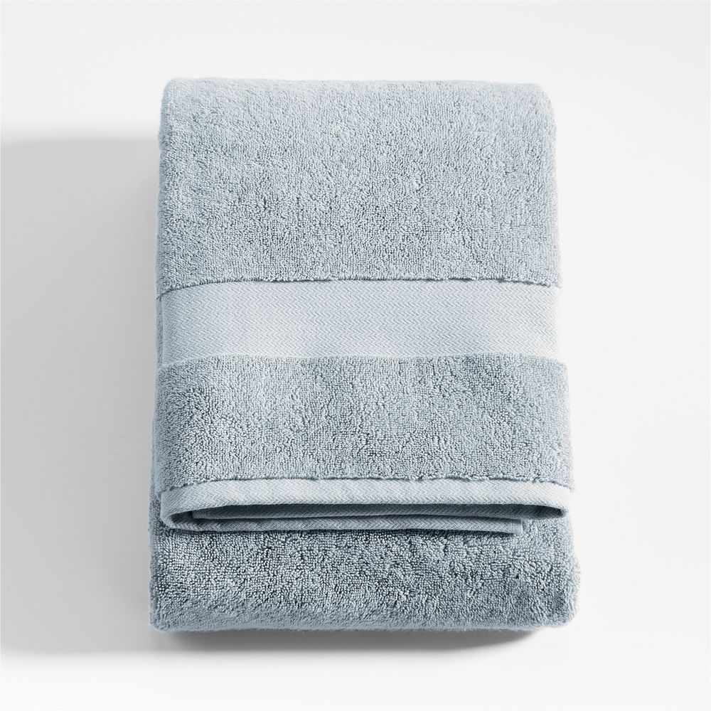 Classic Organic Turkish Cotton Mist Blue Bath Towels