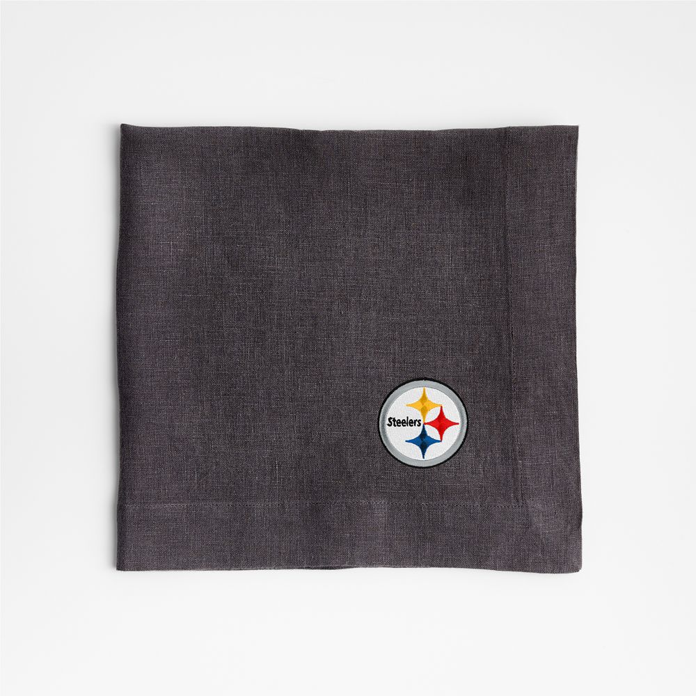 NFL Marin Storm Grey EUROPEAN FLAX-Certified Linen Napkin, Set of 4