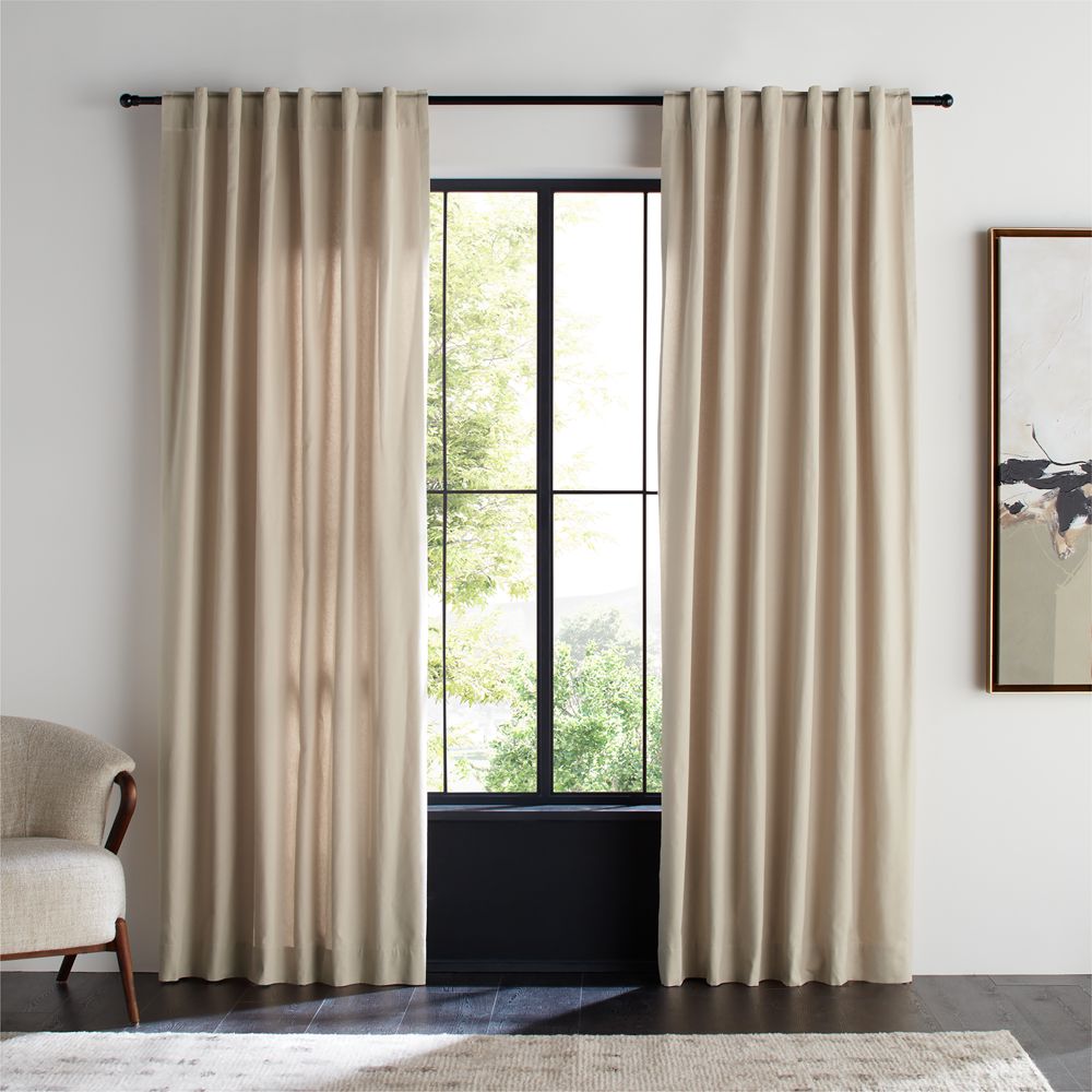 Organic Cotton Natural Taupe Window Curtain Panel