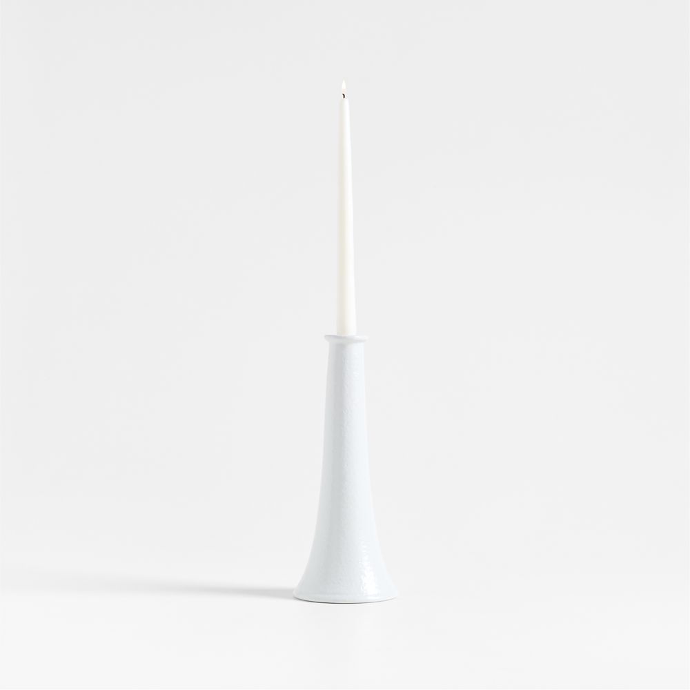 Valla White Ceramic Candle Holders