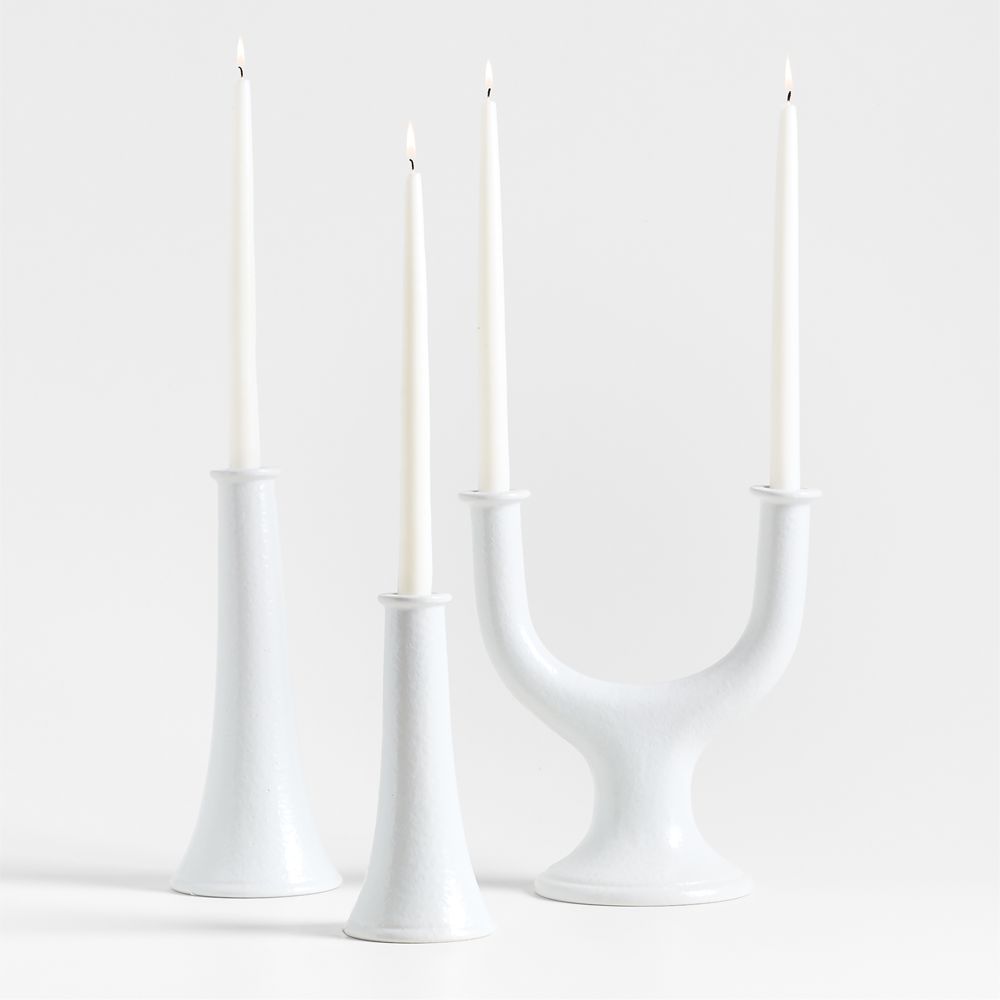 Alternative view of Valla White Ceramic Candle Holders