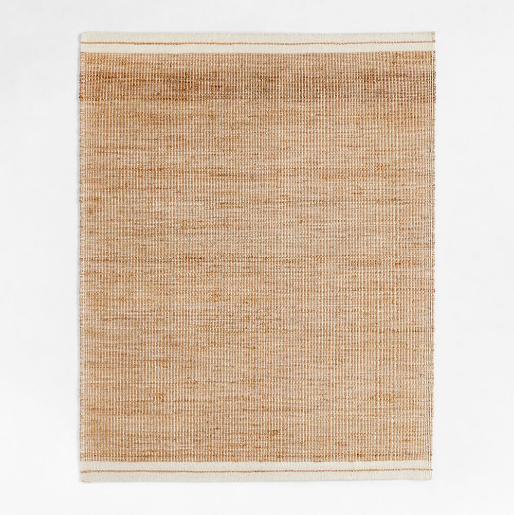 Santa Cruz Jute/Wool Blend Handwoven Cream Border Area Rug