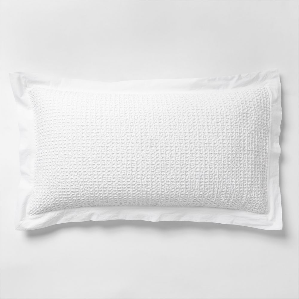 Organic Cotton Waffle Crisp White Bed Pillow Sham