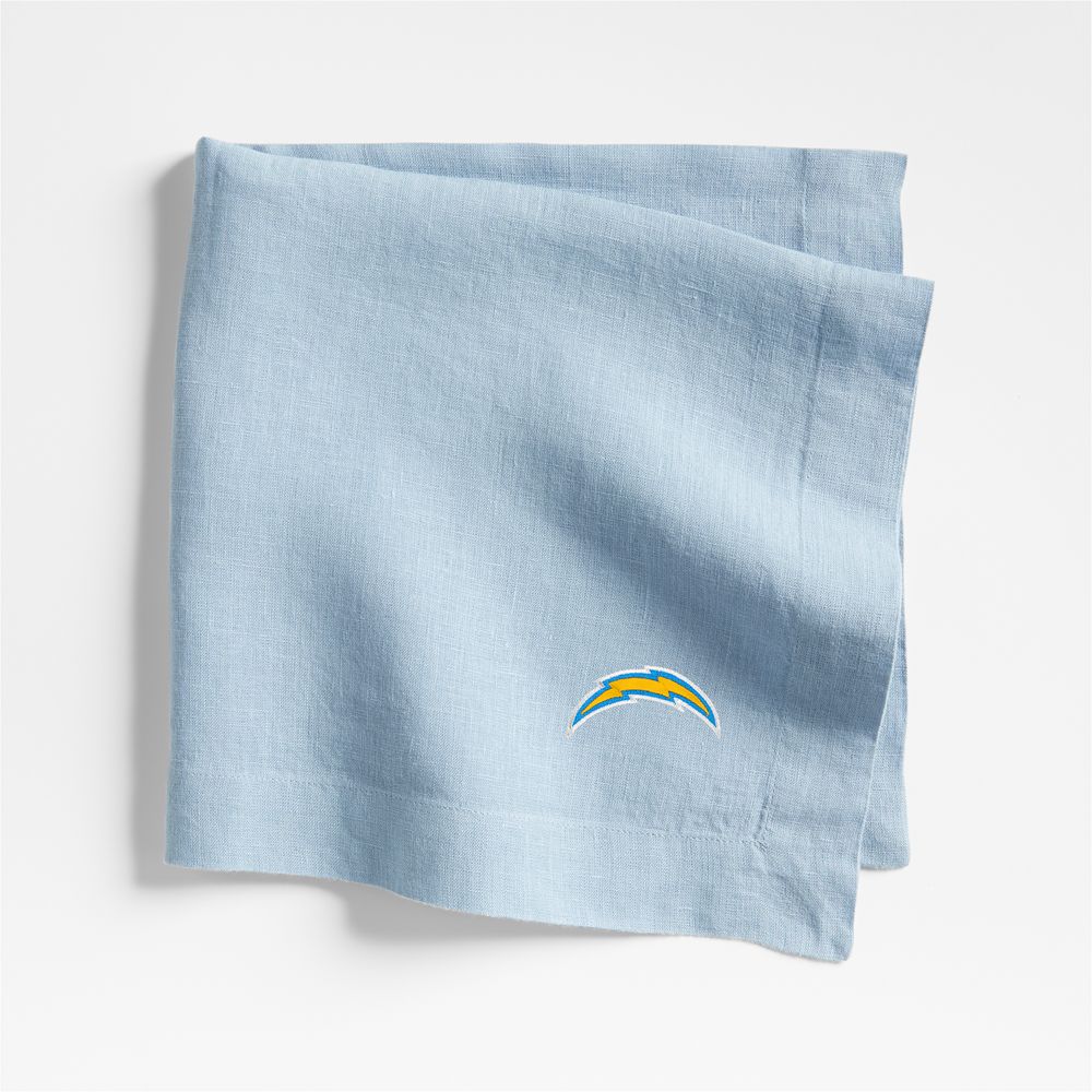 NFL Marin Light Blue EUROPEAN FLAX-Certified Linen Napkin, Set of 4