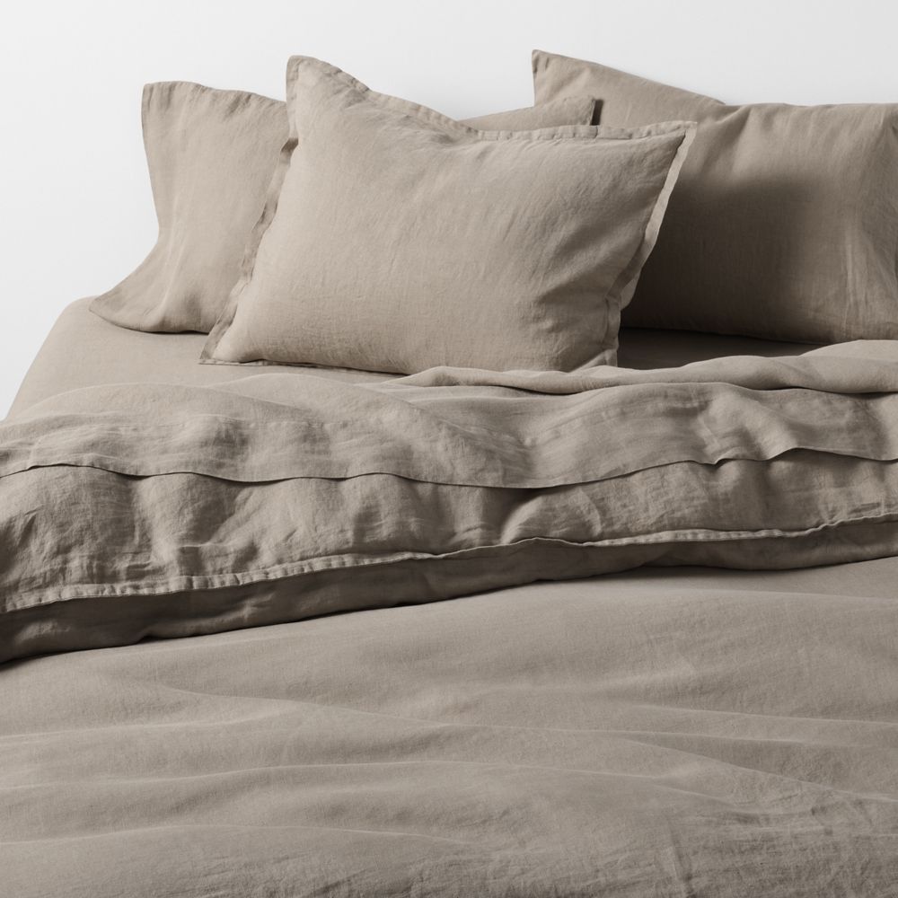 Aire Natural European Linen Clay Taupe Duvet Cover