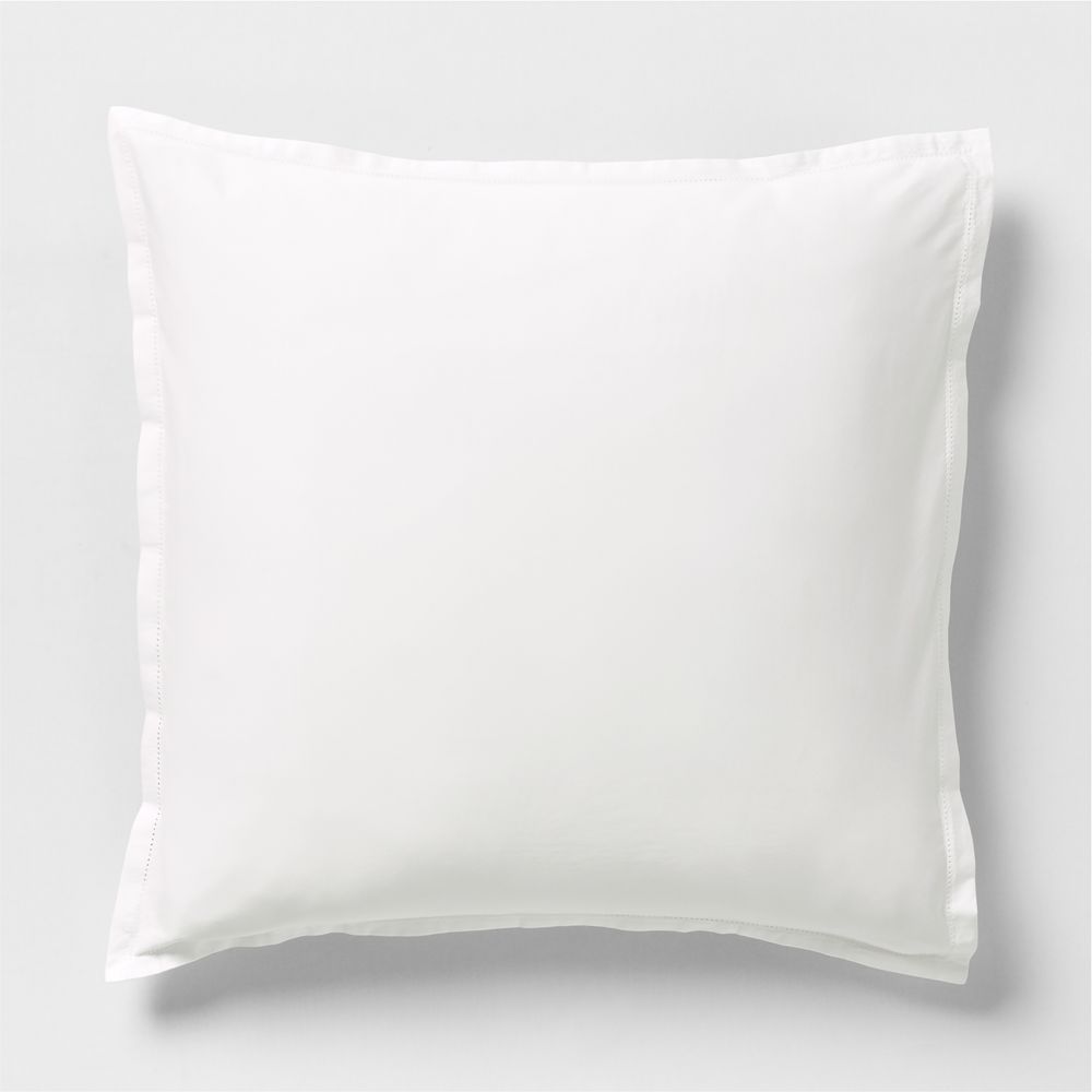 Serene Washed Organic Cotton Sateen White Bed Pillow Sham