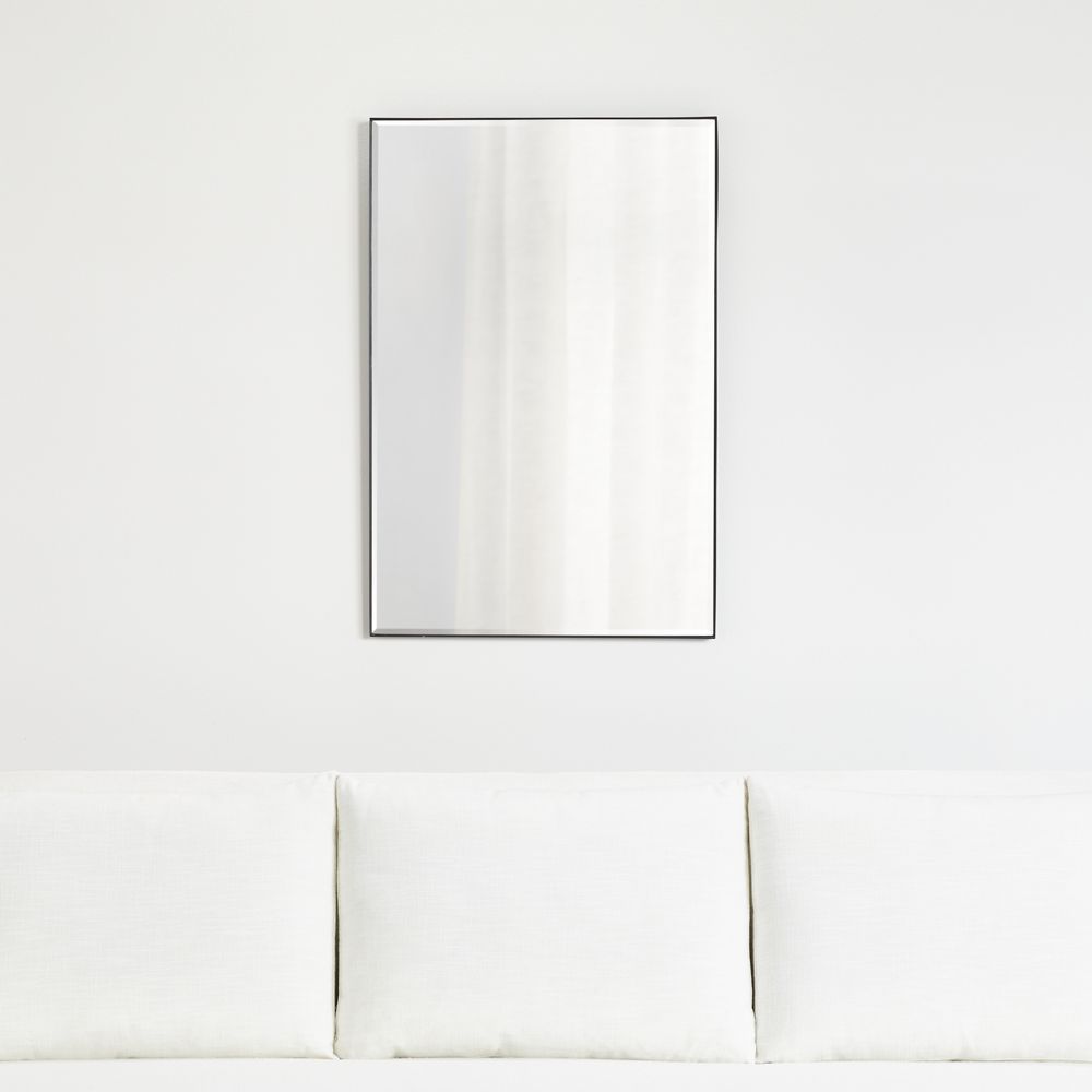 Edge Medium Black Rectangle Vanity Mirror 24"x36"