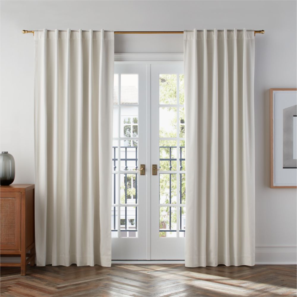 Ivory Organic Cotton Sateen Blackout Window Curtain Panel