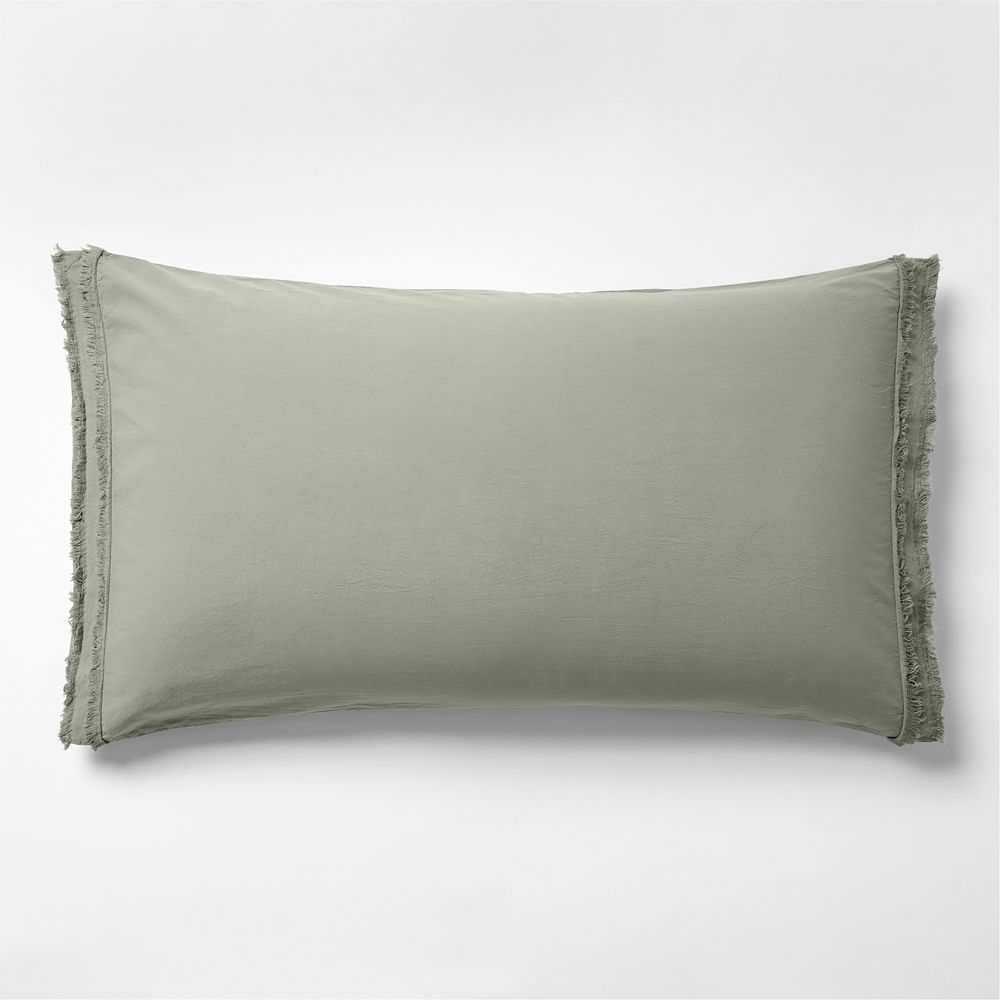 Favorite Washed Organic Cotton Shadow Sage Green Eyelash Bed Pillow Sham